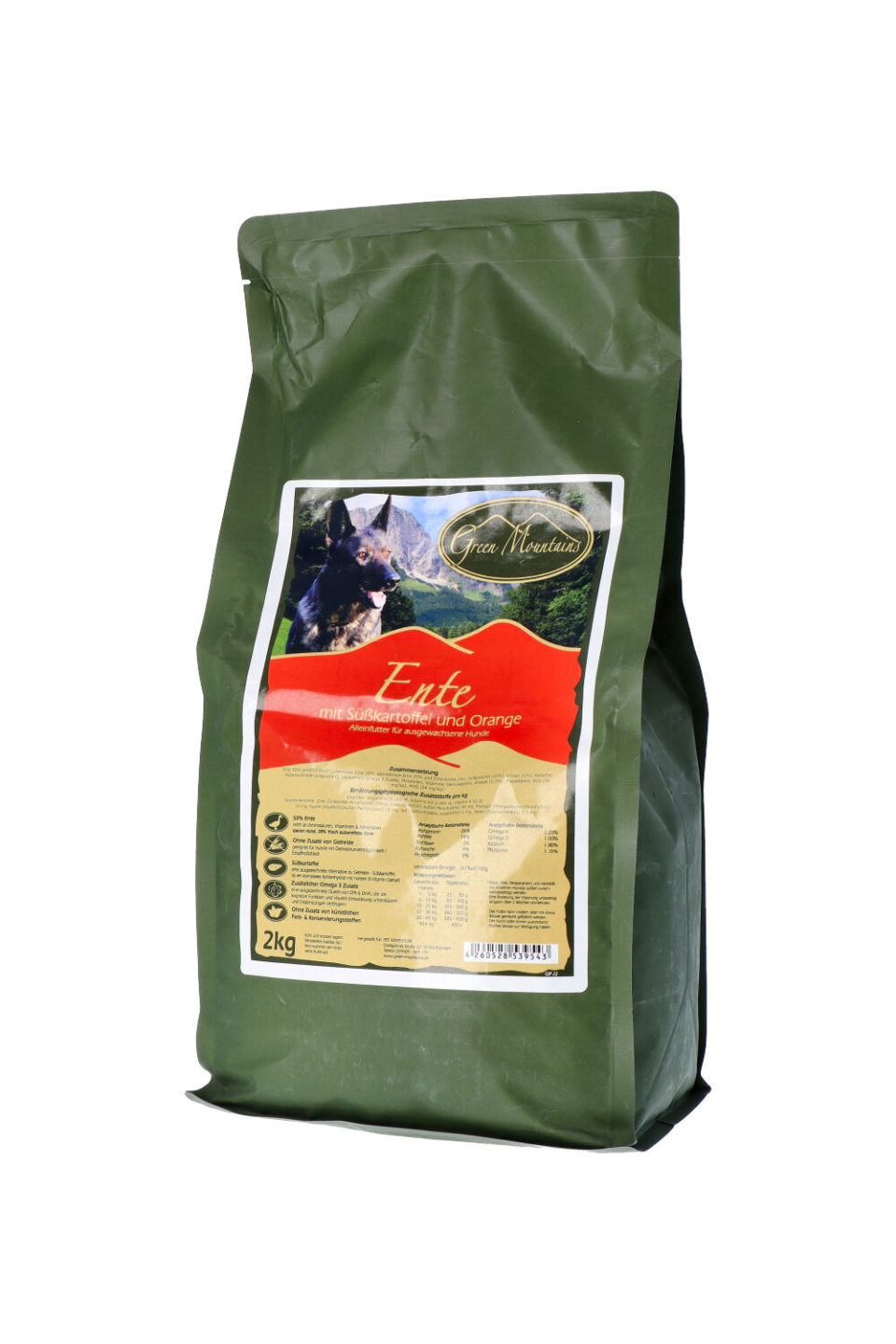Probe Green Mountains Ente mit Süßkartoffel und Orange 100g – Bild 2