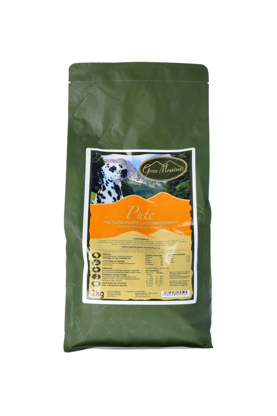 Probe Green Mountains Pute mit Süßartoffeln und Preiselbeeren