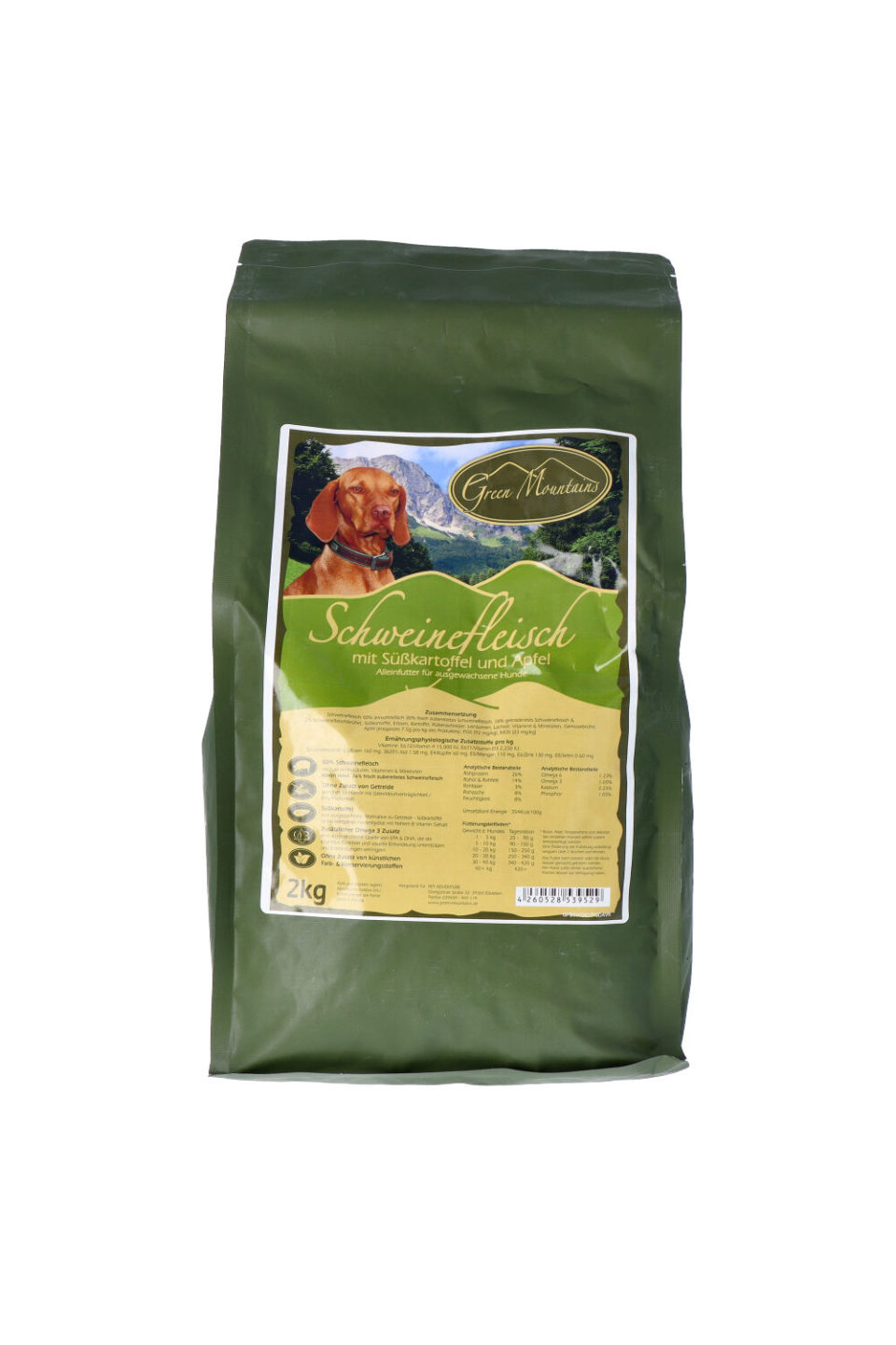Probe Green Mountains Schweinefleisch mit Süßkartoffeln und Apfel